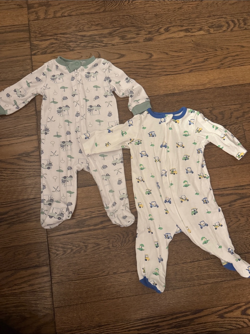 Golf Theme Footed Baby Onesies combo - 3 months